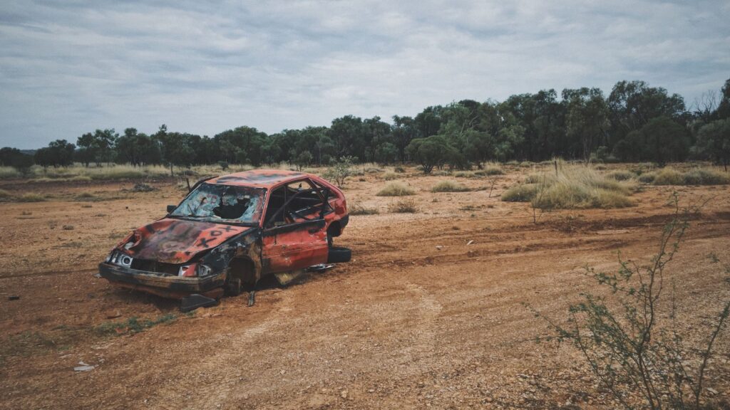 old red car